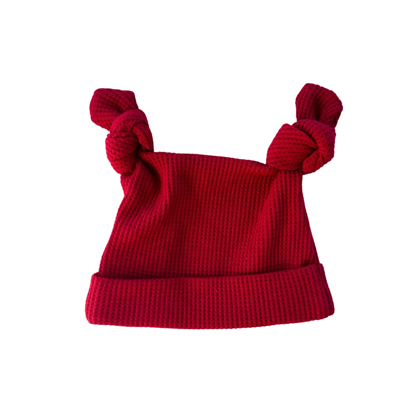 Little & Fern | Rudolph Waffle Double Knot Beanie