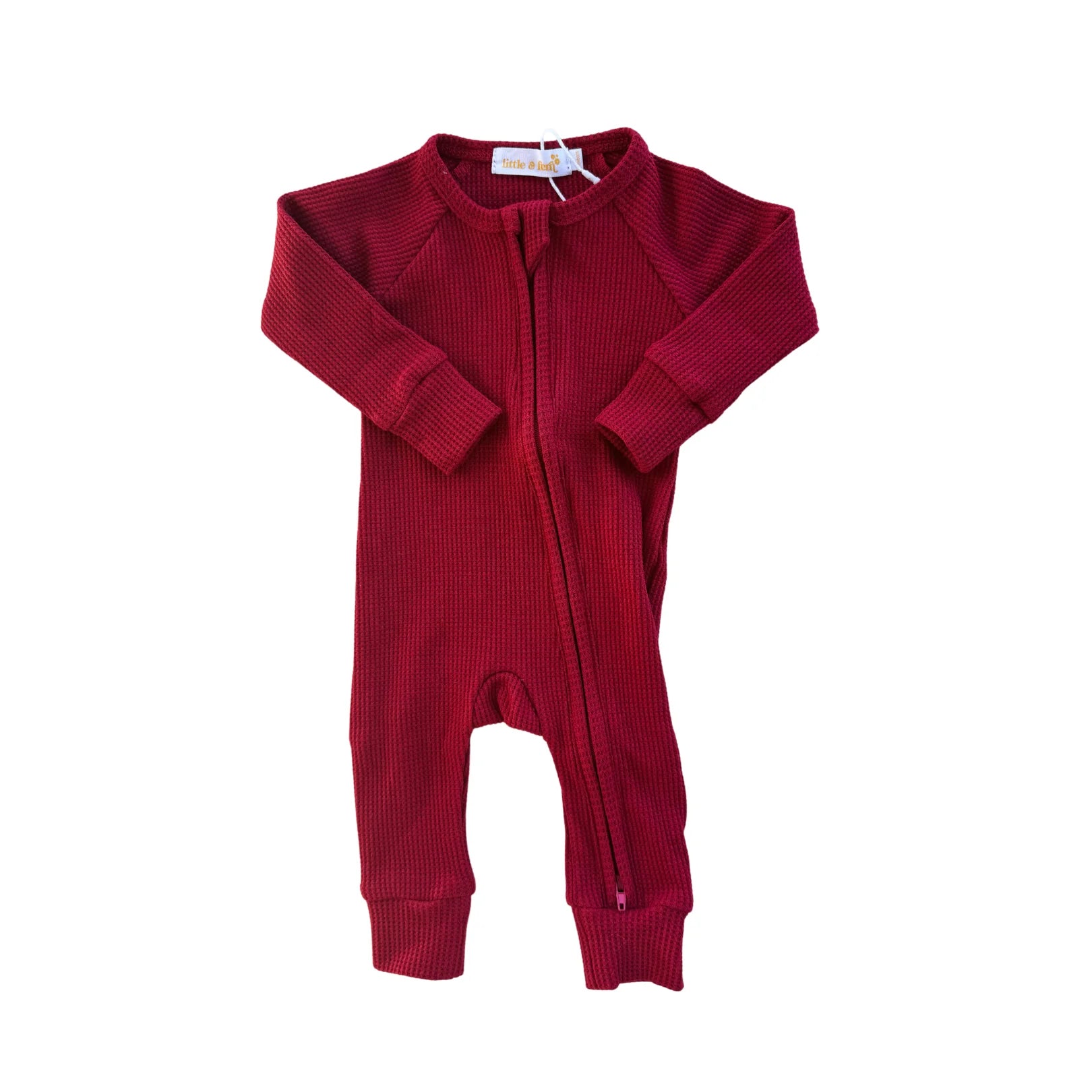 Little & Fern | Rudolph Waffle Zip Romper