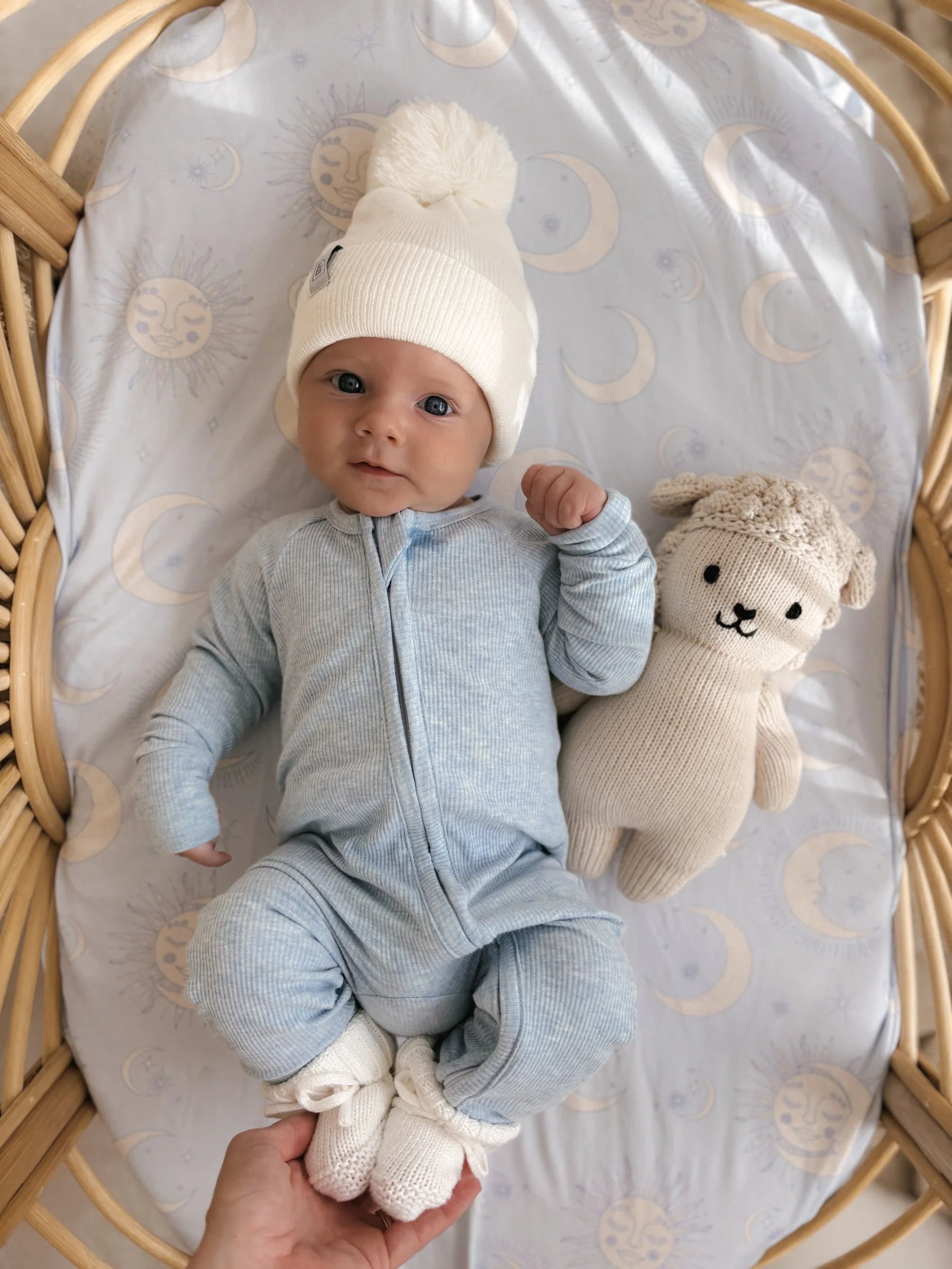Little and Fern | Blue Marle Zip Romper