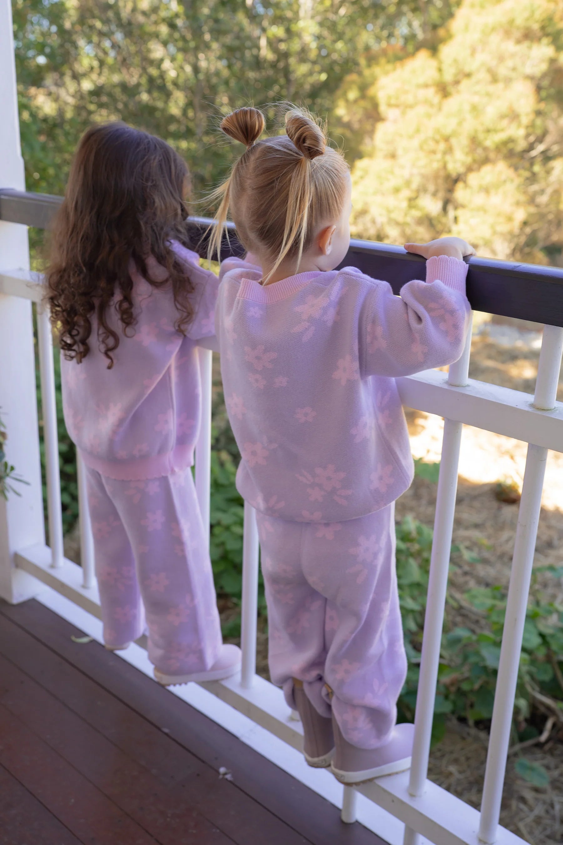 Little and Fern | Daisy Floral Pastel Lilac Knit Set