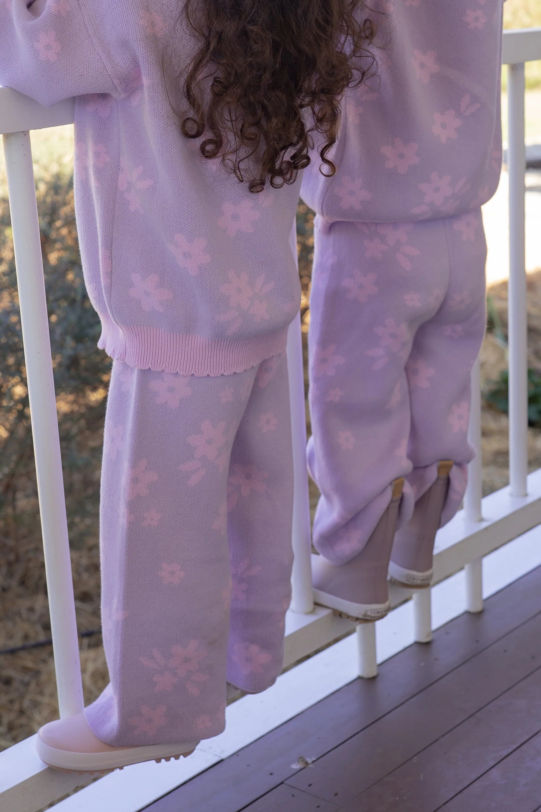 Little and Fern | Daisy Floral Pastel Lilac Knit Set