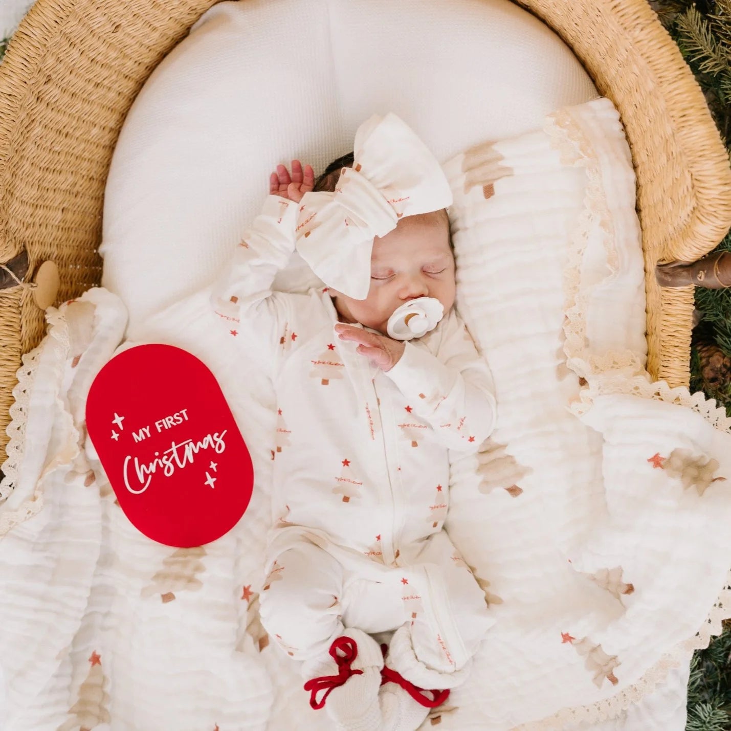 Little & Fern | My First Christmas Oversized Topknot