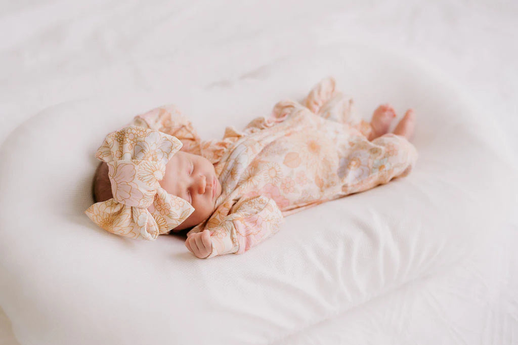 Little and Fern | Pastel Bloom Frill Zip Romper