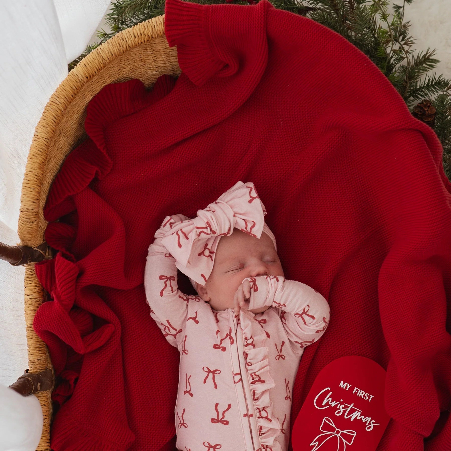 Little and Fern | Reds Bows Oversized Topknot