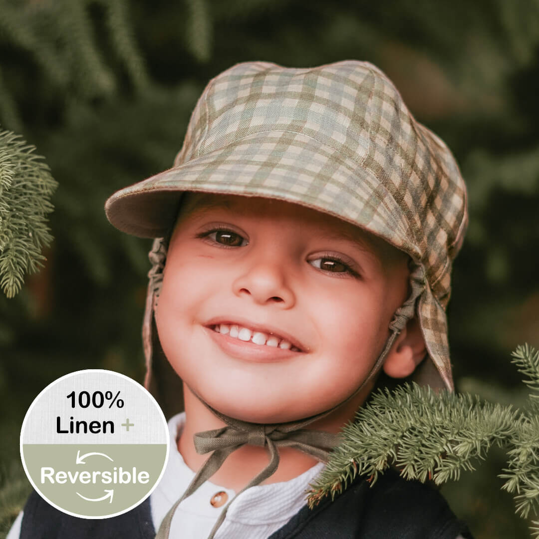 Bed Head Heritage 'Lounger' Baby Reversible Flap Sun Hat - Noah / Moss