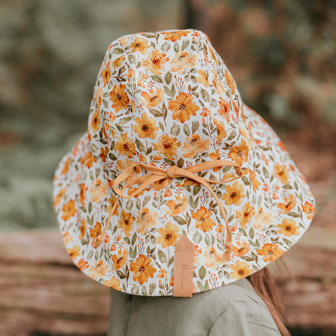 Bedhead Hats | Margaret / Maize 'Sightseer' Girls Wide-Brimmed Sun Bonnet