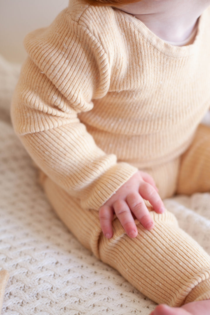 Ziggy Lou | Sand Fleck Ribbed Top