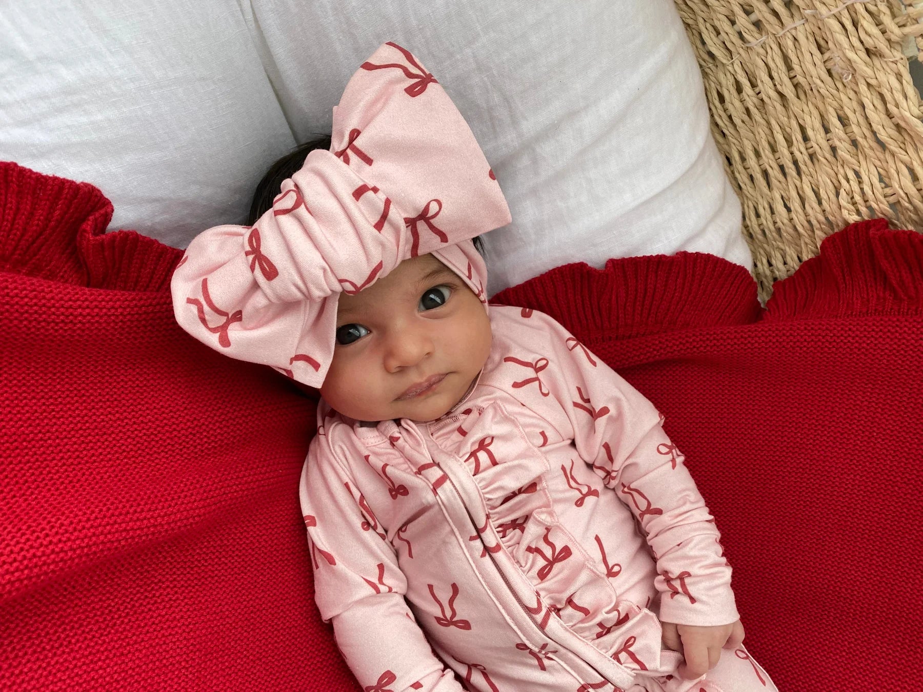 Little and Fern | Reds Bows Oversized Topknot