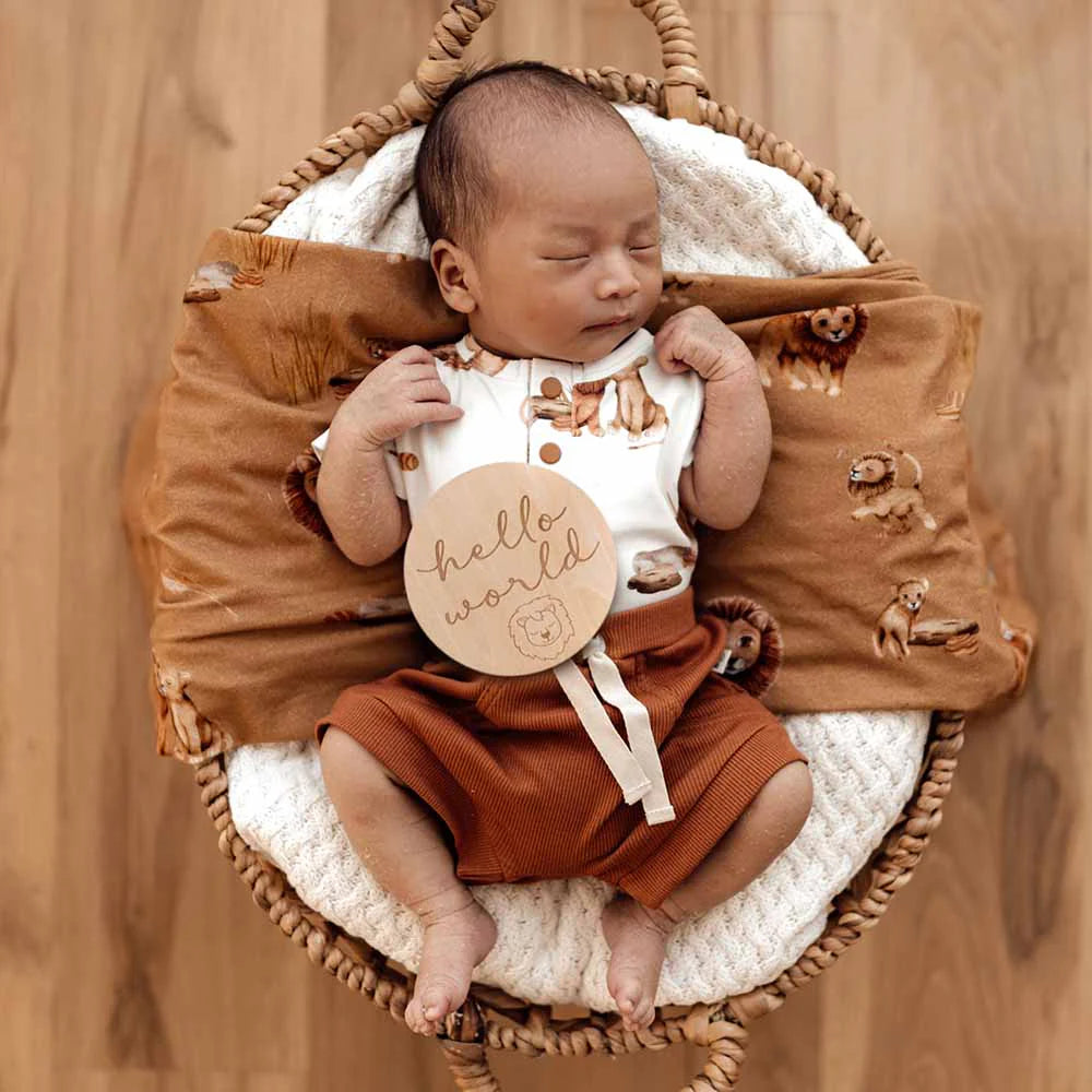 Snuggle Hunny Kids | Lion Wooden Milestone Cards