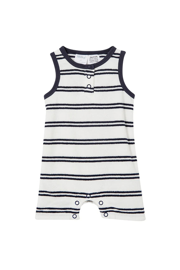 Milky Clothing Terry Toweling Henley Romper