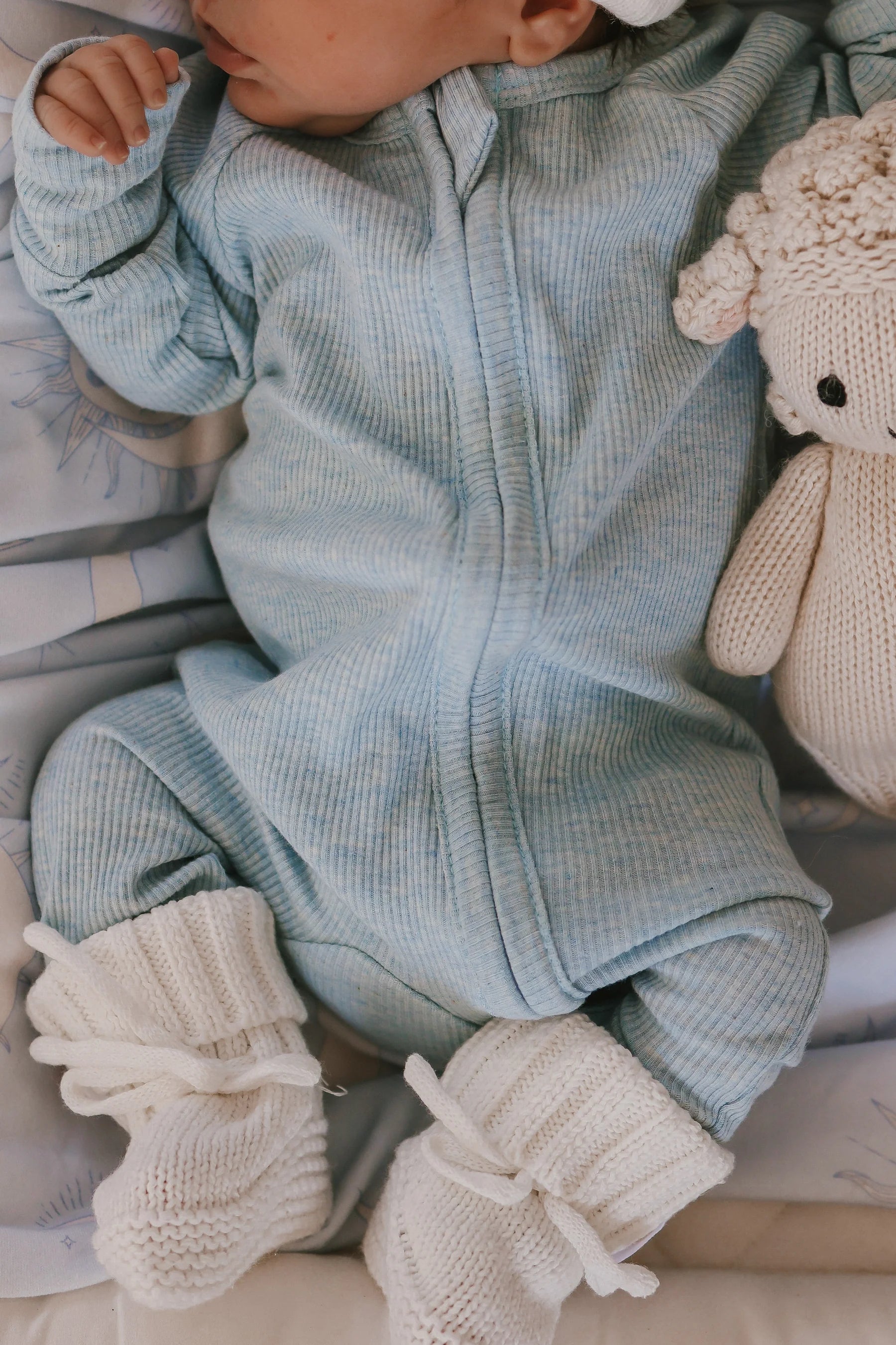 Little and Fern | Blue Marle Zip Romper