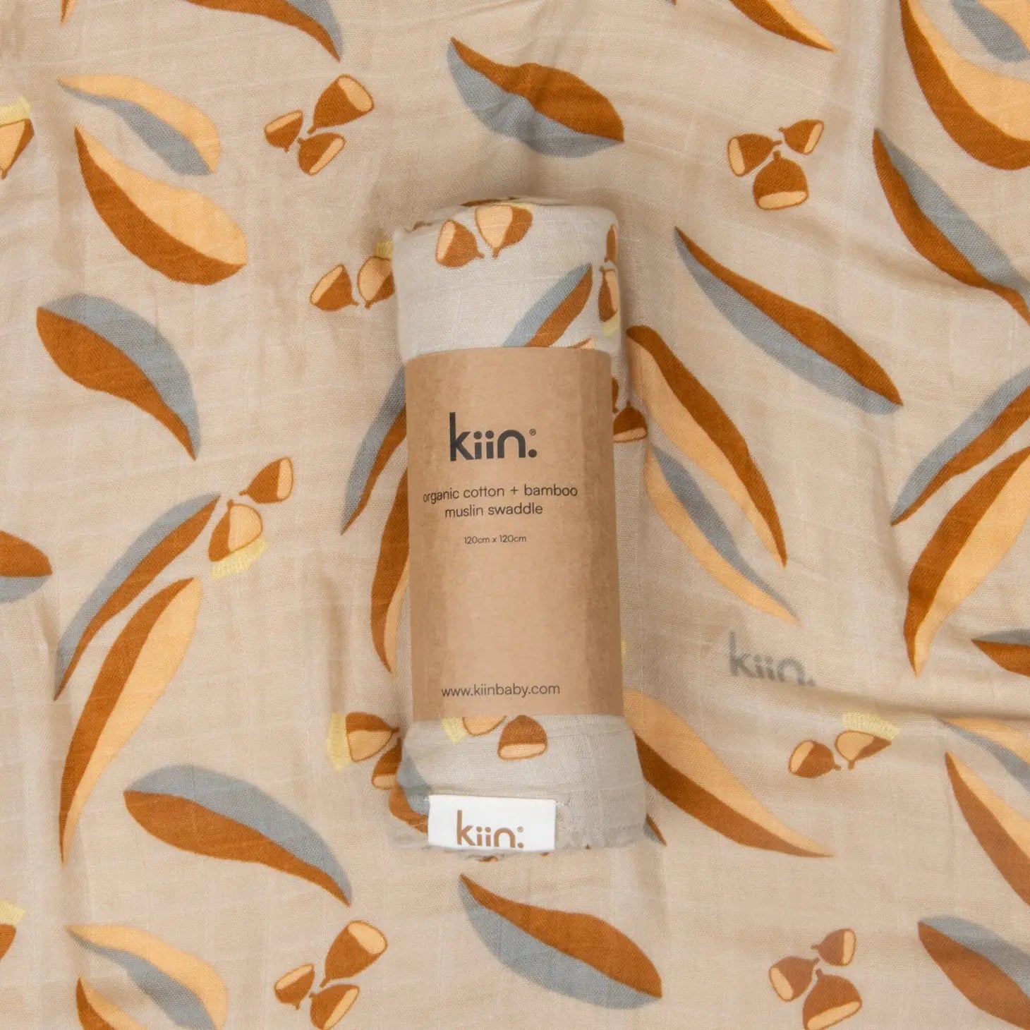 Kiin Organic Cotton & Bamboo Muslin Swaddle | Eucalypt