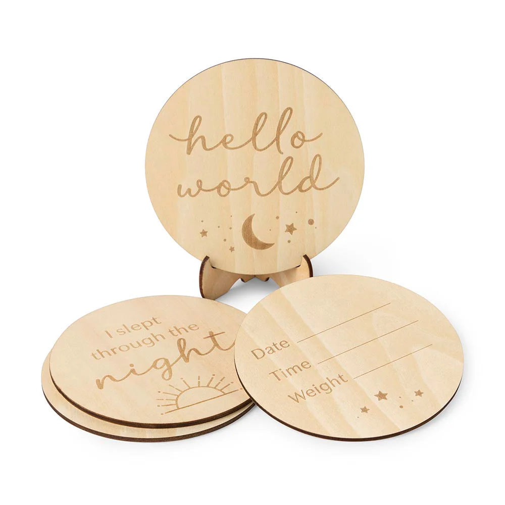 Snuggle Hunny Kids | Sun and Moon Wooden Milestone Cards