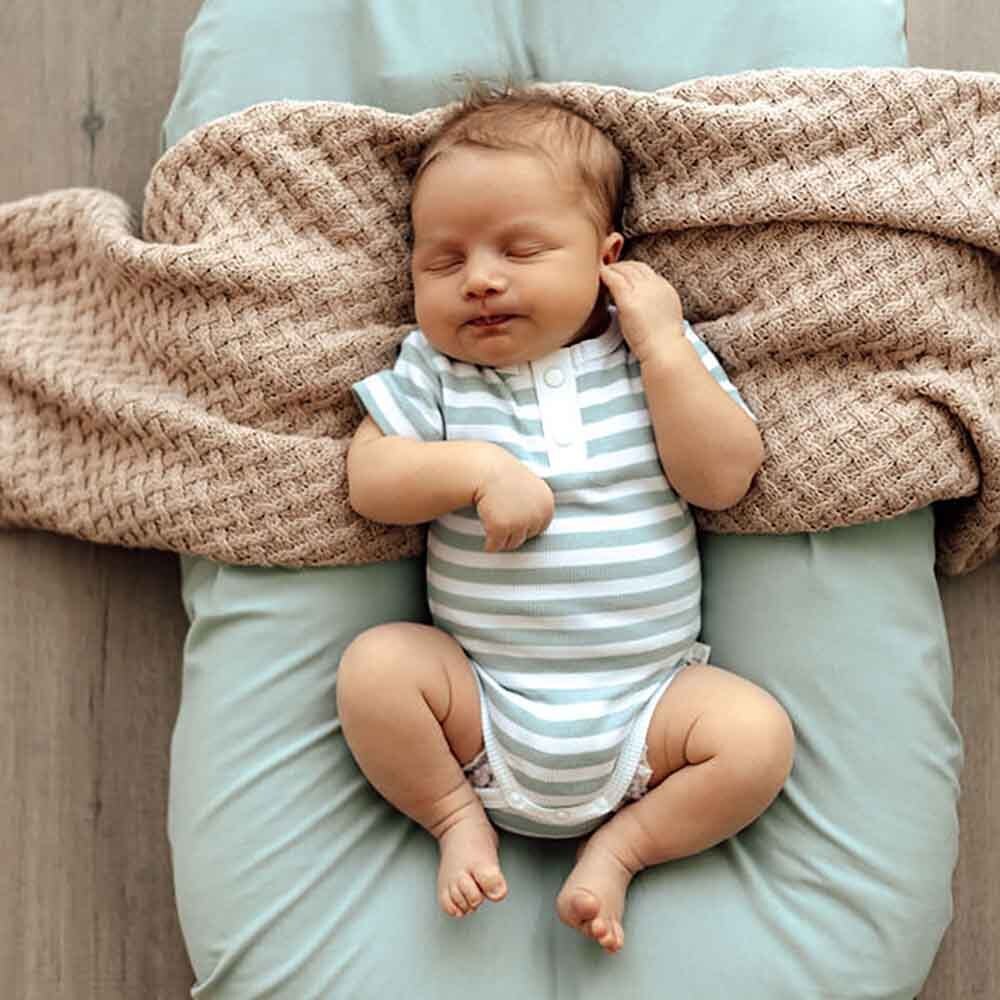 Snuggle Hunny Kids Sage Stripe Bodysuit