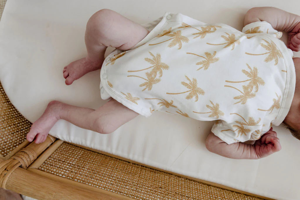 Woven Kids Palm Tree Short Sleeved Kimono