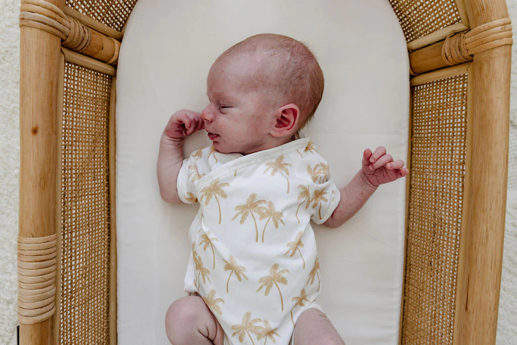 Woven Kids Palm Tree Short Sleeved Kimono