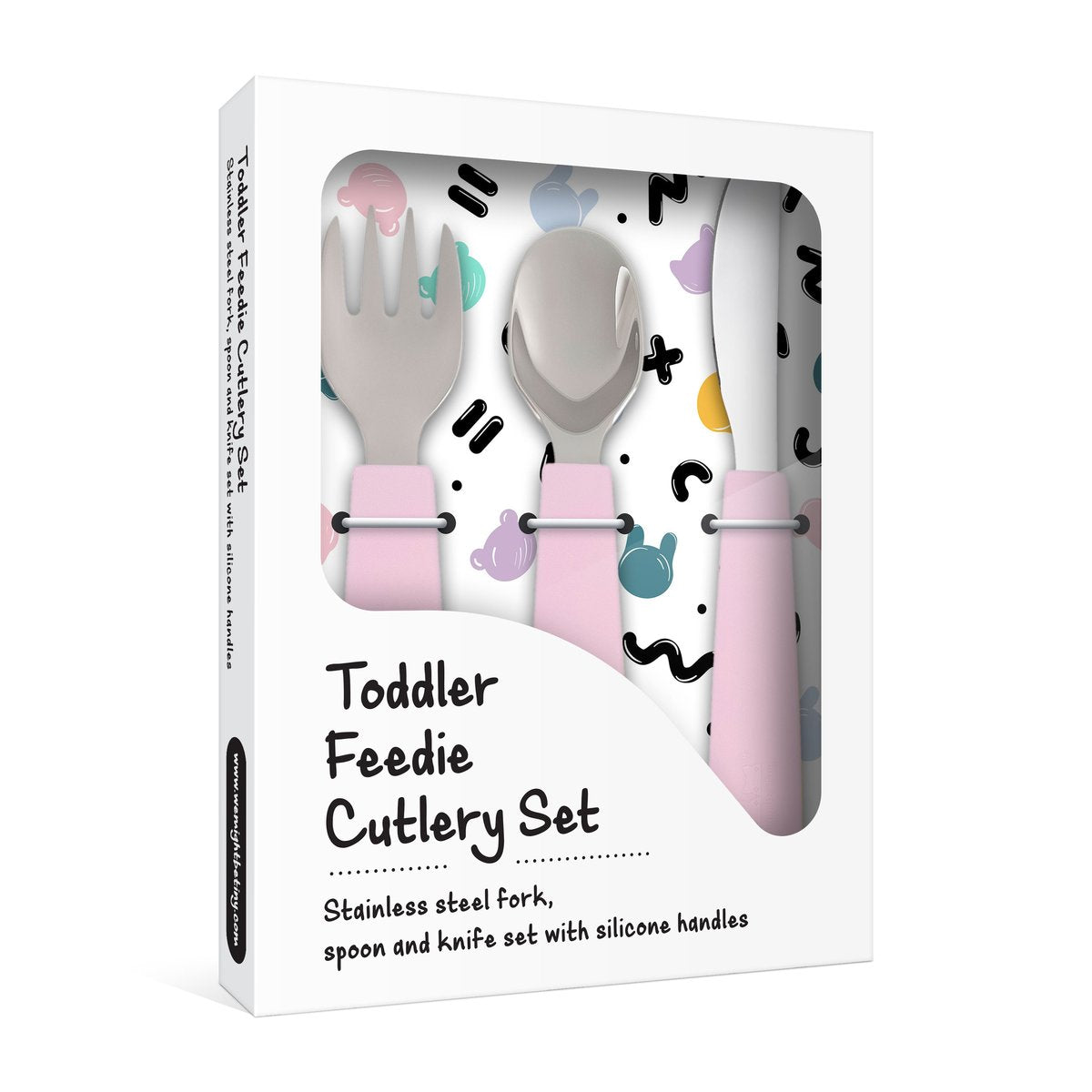 We Might Be Tiny Toddler Feedie Cutlery Set | Powder Pink