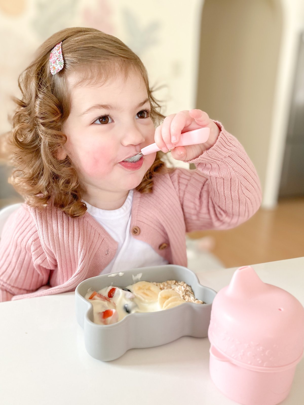 We Might Be Tiny Toddler Feedie Cutlery Set | Powder Pink