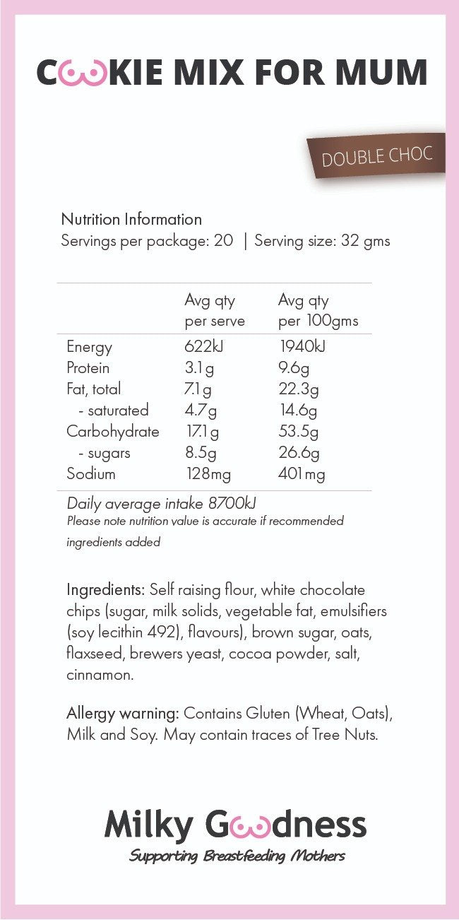 Milky Goodness Double Choc Lactation Cookies Packet Mix