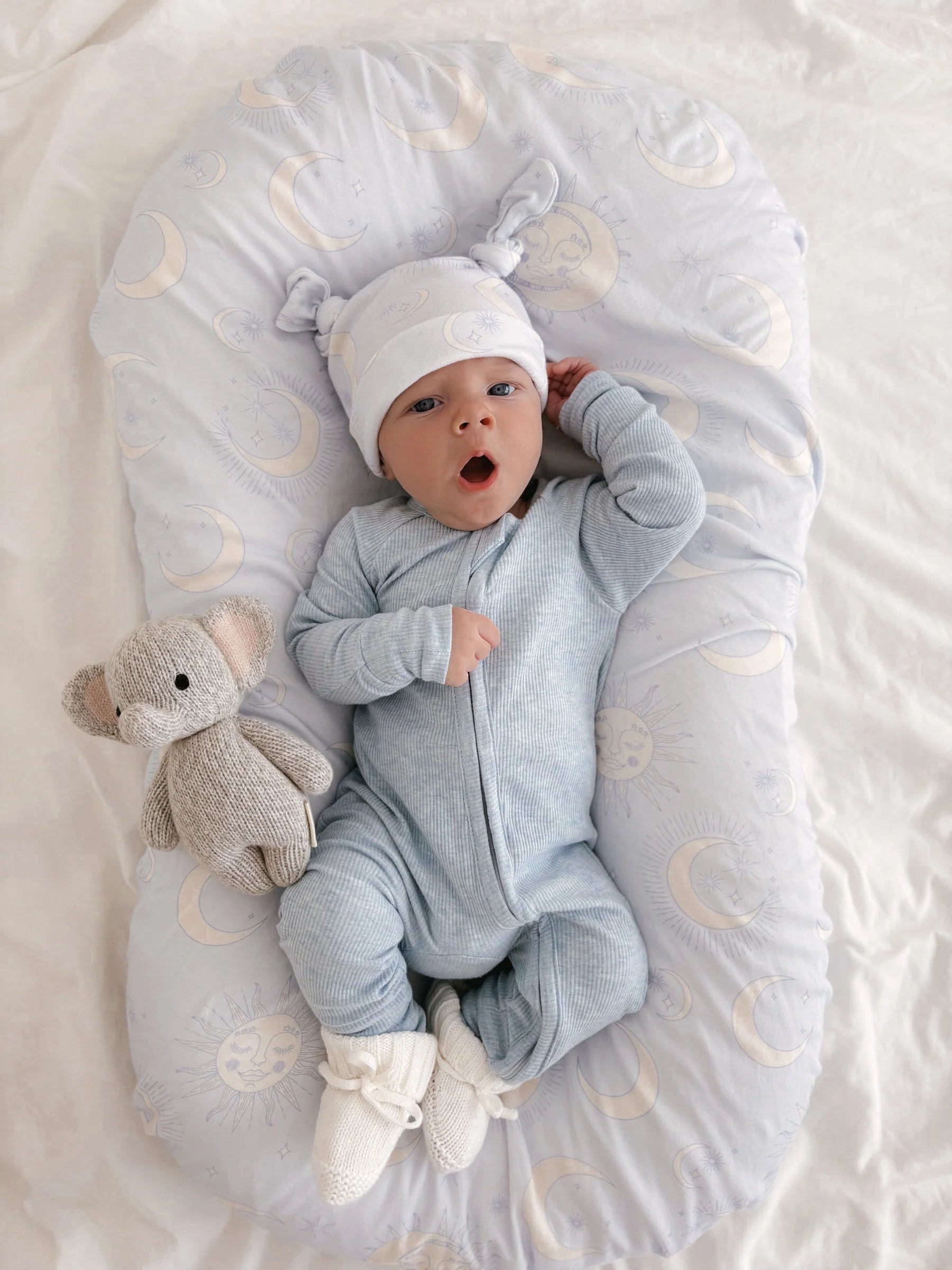 Little and Fern | Blue Marle Zip Romper