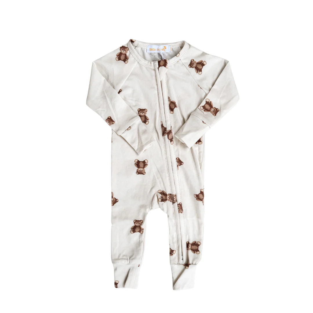 Little and Fern | Teddies Zip Romper