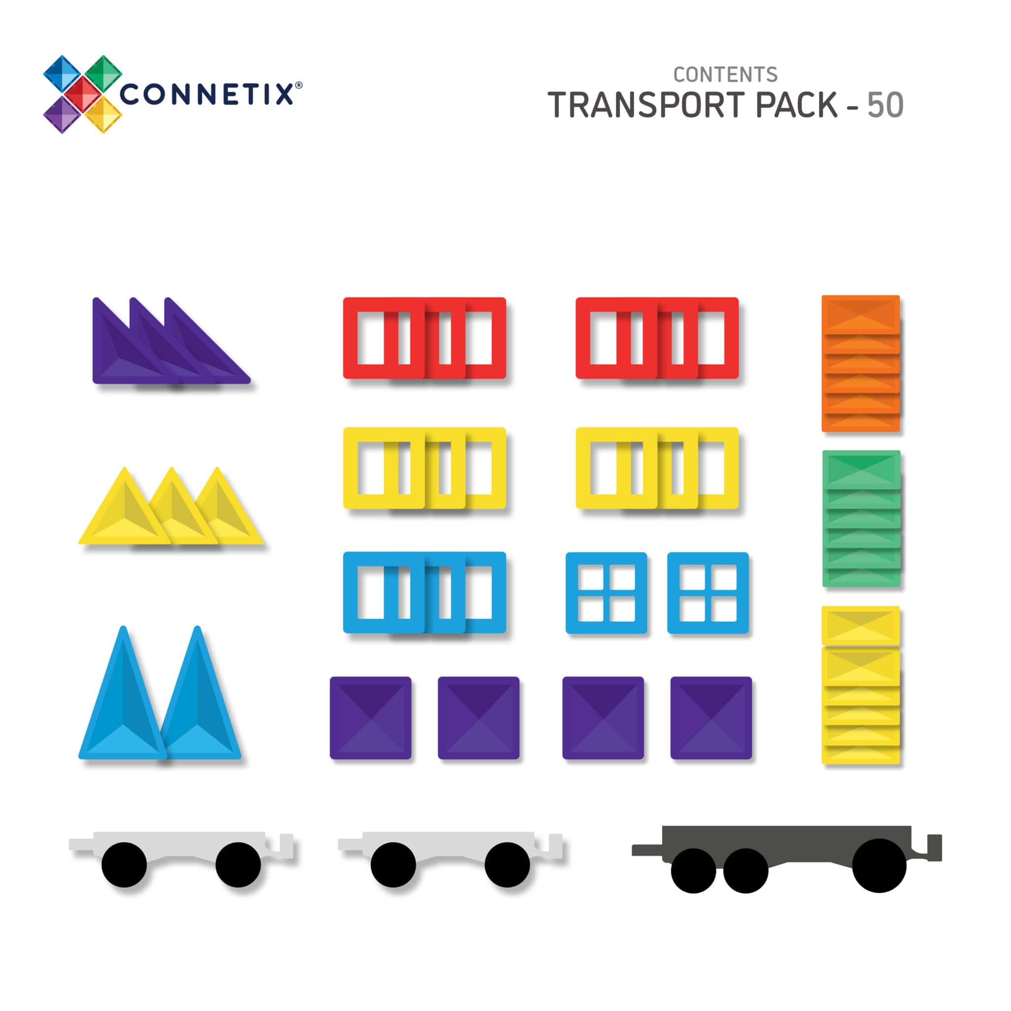 Connetix Rainbow Transport Pack 50pc