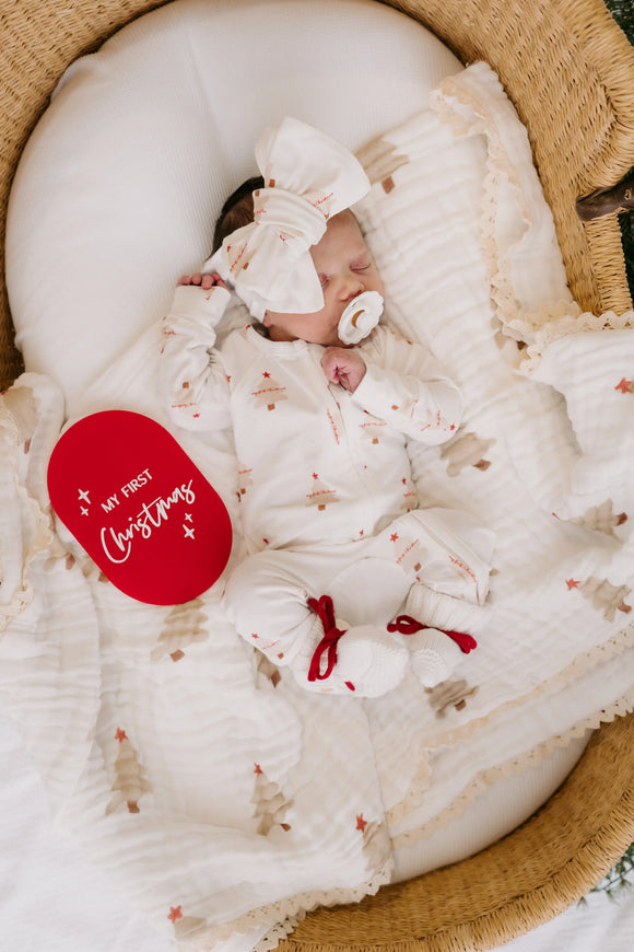 Little & Fern | My First Christmas Oversized Topknot