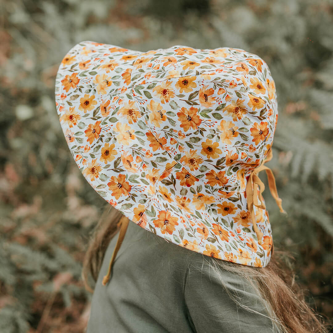 Bedhead Hats | Margaret / Maize 'Sightseer' Girls Wide-Brimmed Sun Bonnet