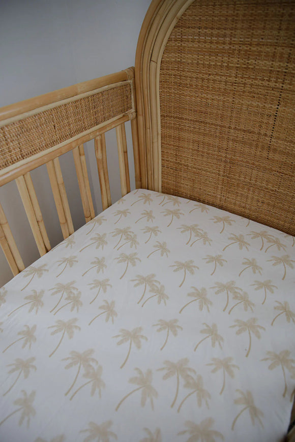 Woven Kids Palm Tree Organic Cot Sheet
