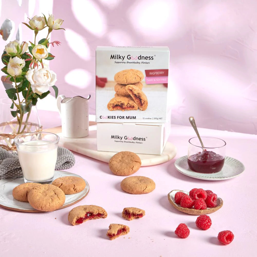Milky Goodness Raspberry Lactation Cookies (DF & SF)