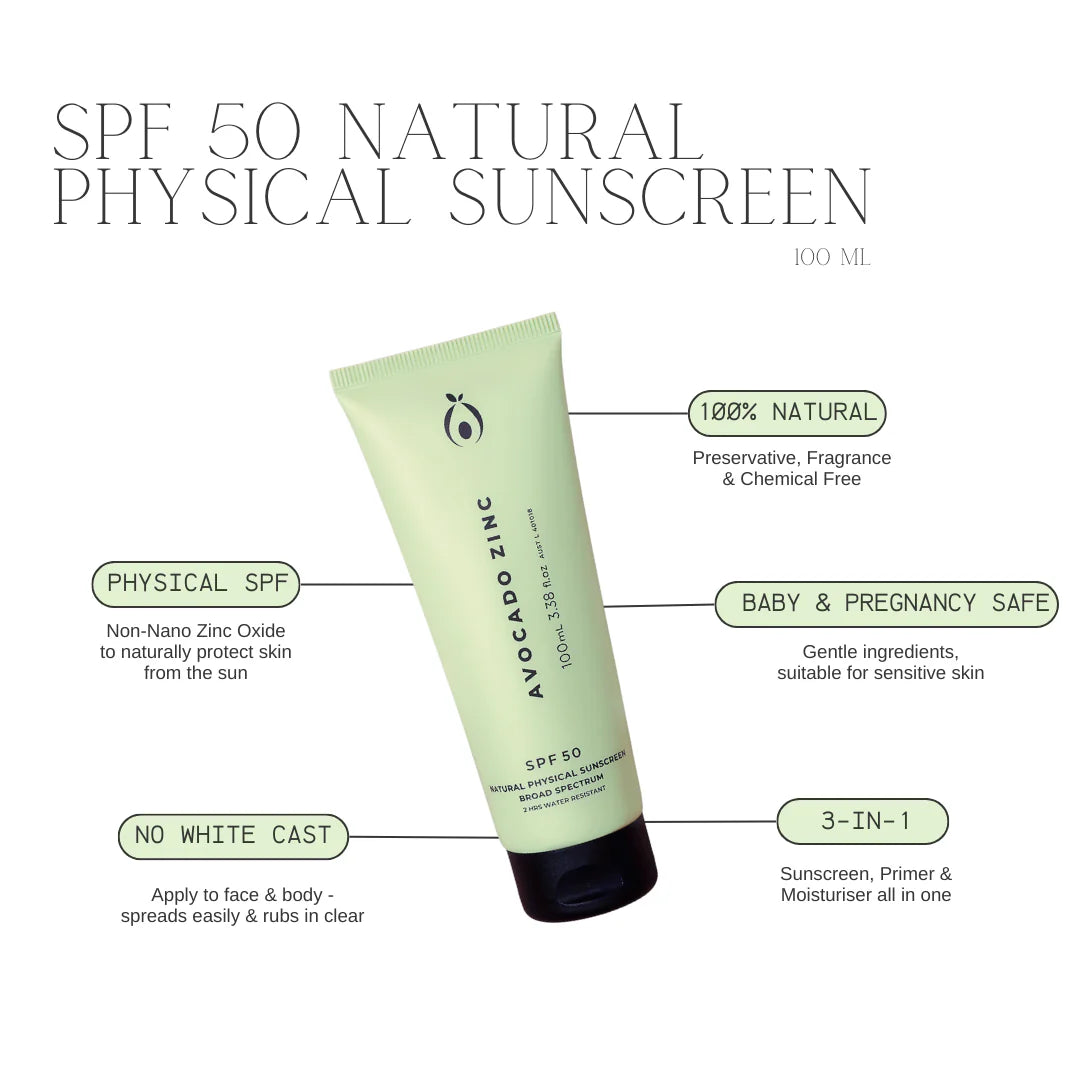 Avocado Zinc | SPF 50 Natural Physical Sunscreen