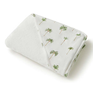Snuggle Hunny Kids Organic Hooded Baby Towel | Green Palm
