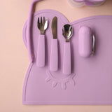 We Might Be Tiny Toddler Feedie Cutlery Set | Lilac