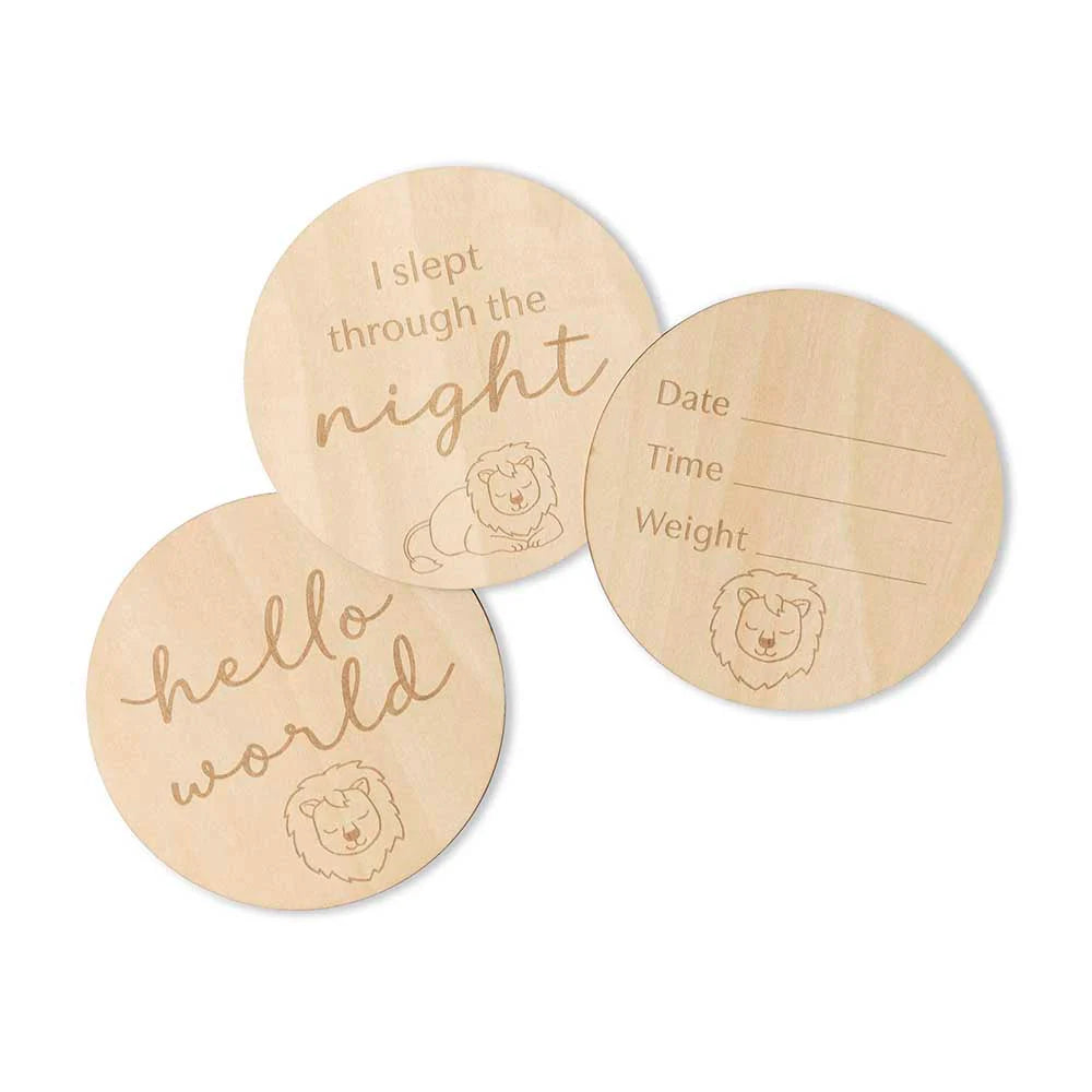 Snuggle Hunny Kids | Lion Wooden Milestone Cards