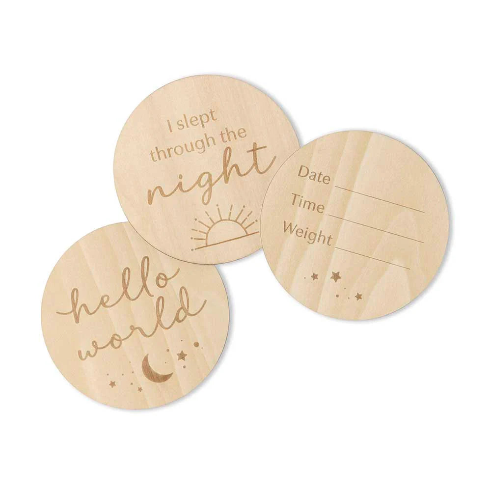 Snuggle Hunny Kids | Sun and Moon Wooden Milestone Cards