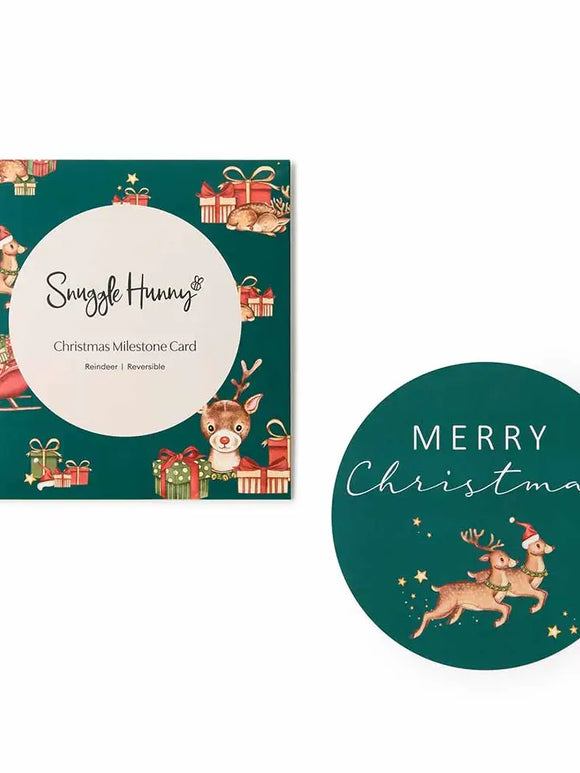 Snuggle Hunny Kids Reindeer Reversible Single Milestone Card