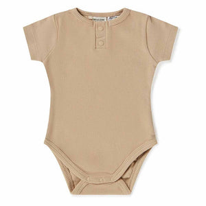 Snuggle Hunny Kids Organic Short Sleeve Bodysuit | Pebble