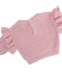 Petite + Co Frill Knit Pink Jumper