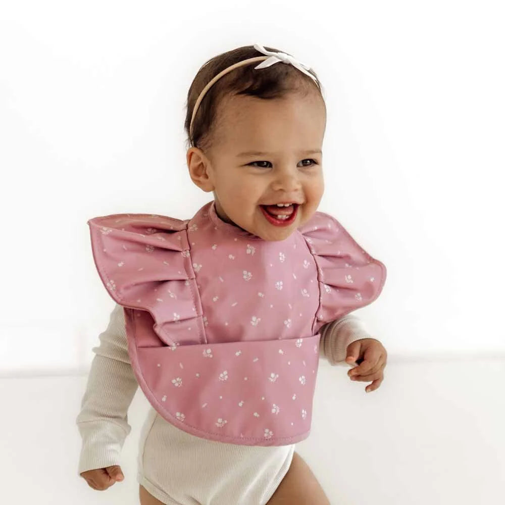 Snuggle Hunny Kids Frill Snuggle Bib | Pink Fleur