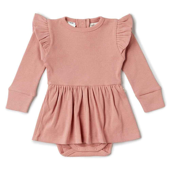 Snuggle Hunny Kids Organic Long Sleeve Dress | Rose