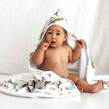 Snuggle Hunny Kids Organic Hooded Baby Towel | Safari
