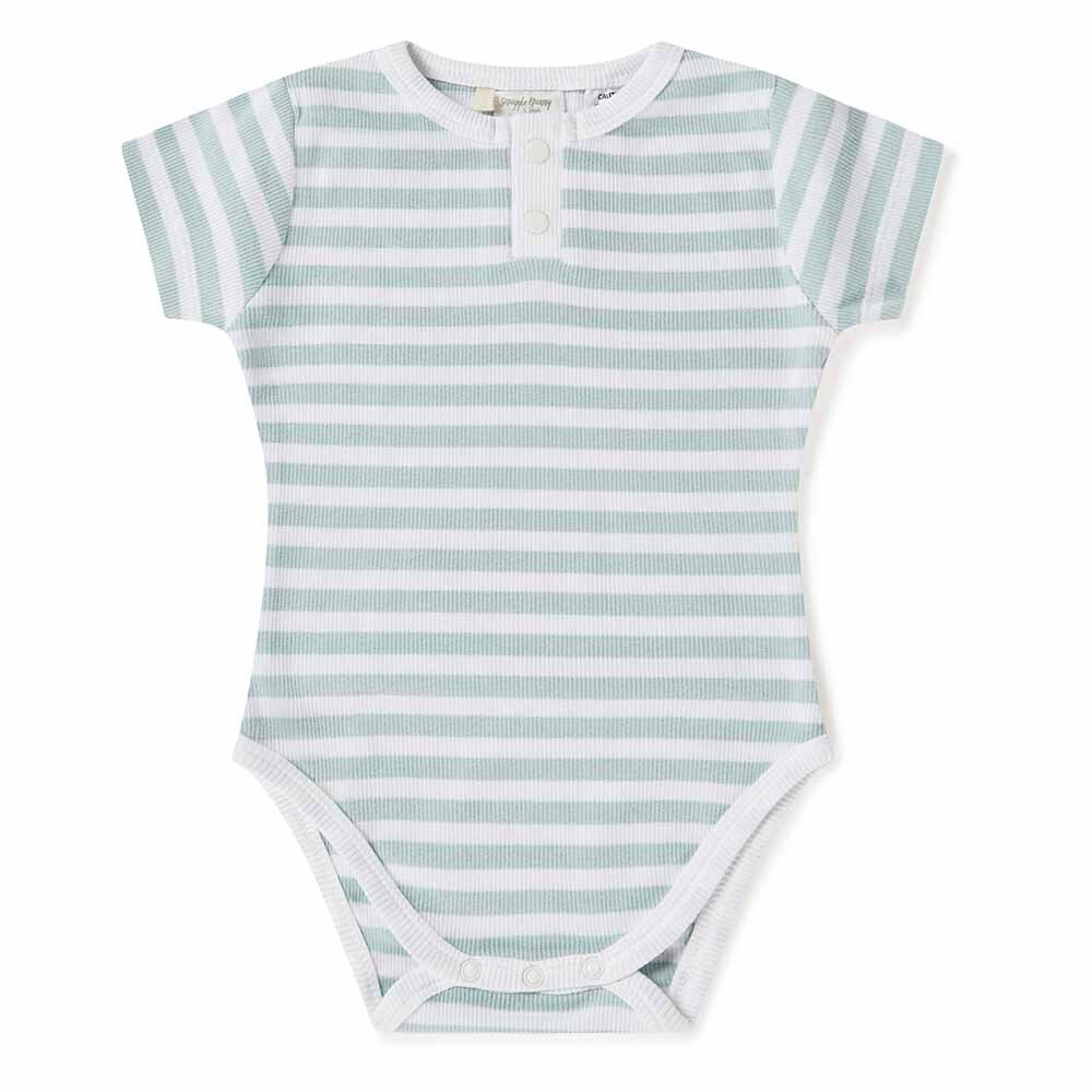 Snuggle Hunny Kids Sage Stripe Bodysuit