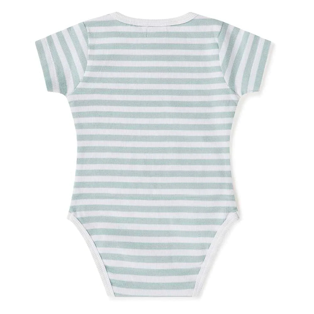 Snuggle Hunny Kids Sage Stripe Bodysuit