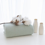 Living Textiles 100% Organic Cotton Bassinet Cellular Blanket | Sage