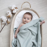 Living Textiles 100% Organic Cotton Bassinet Cellular Blanket | Sage