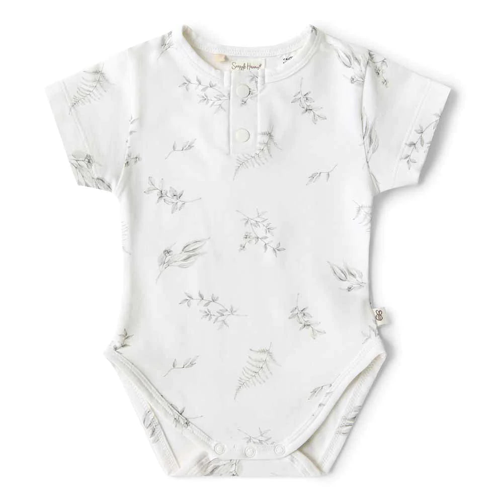Snuggle Hunny Kids Silver Gum Short Sleeve Organic Bodysuit