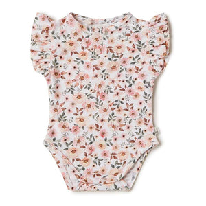 Snuggle Hunny Kids Organic Short Sleeve Bodysuit | Spring Floral