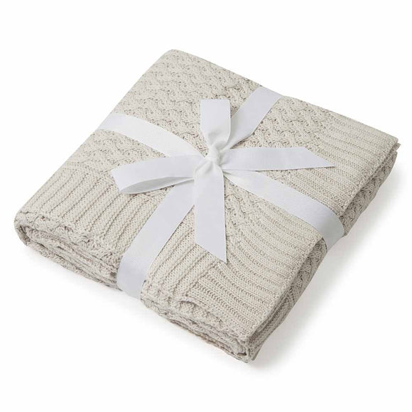 Snuggle Hunny Kids Organic Diamond Knit Blanket | Warm Grey